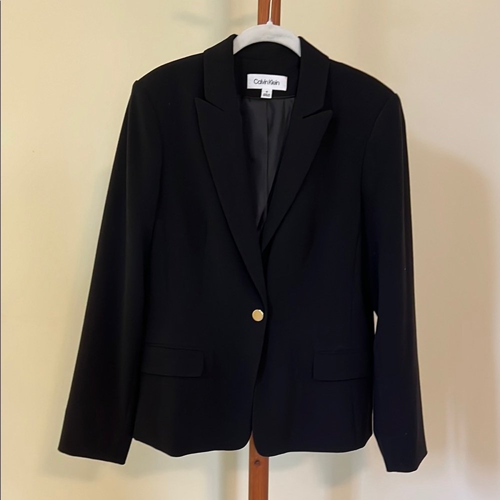 Calvin Klein Black Blazer Professional Tailored Suit Jacket